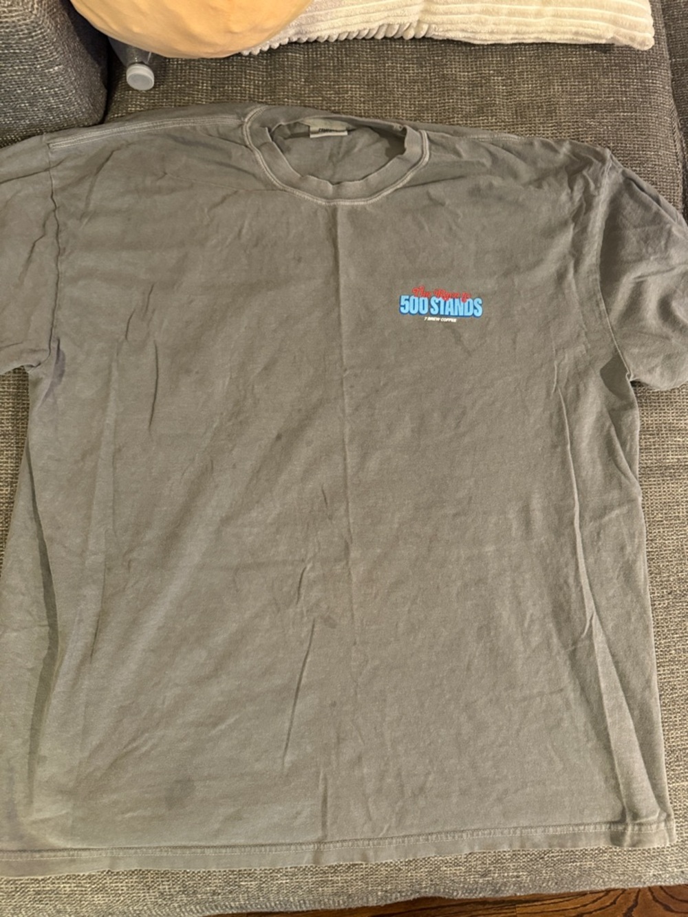 7 Brew 500 Stands Logo Tee - Gray with Blue/Red Print